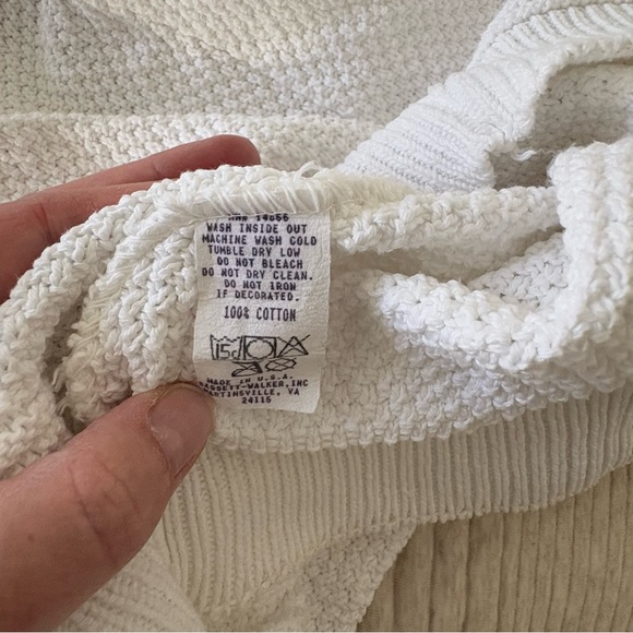 Vintage Lee White Cotton Knit Long Sleeve Sweater Women’s‎ Large - Picture 10 of 10